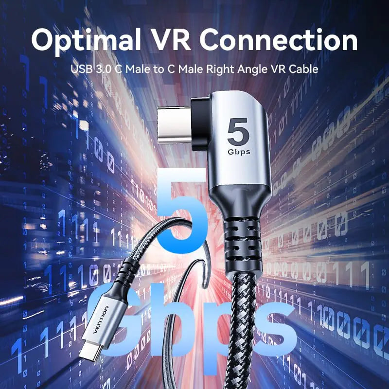 Vention USB 3.0 C Male to C Male Right Angle VR Cable Aluminum Alloy Type - Vention