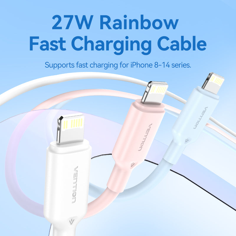 USB 2.0 Type-C Male to Lightning Male 3A Cable