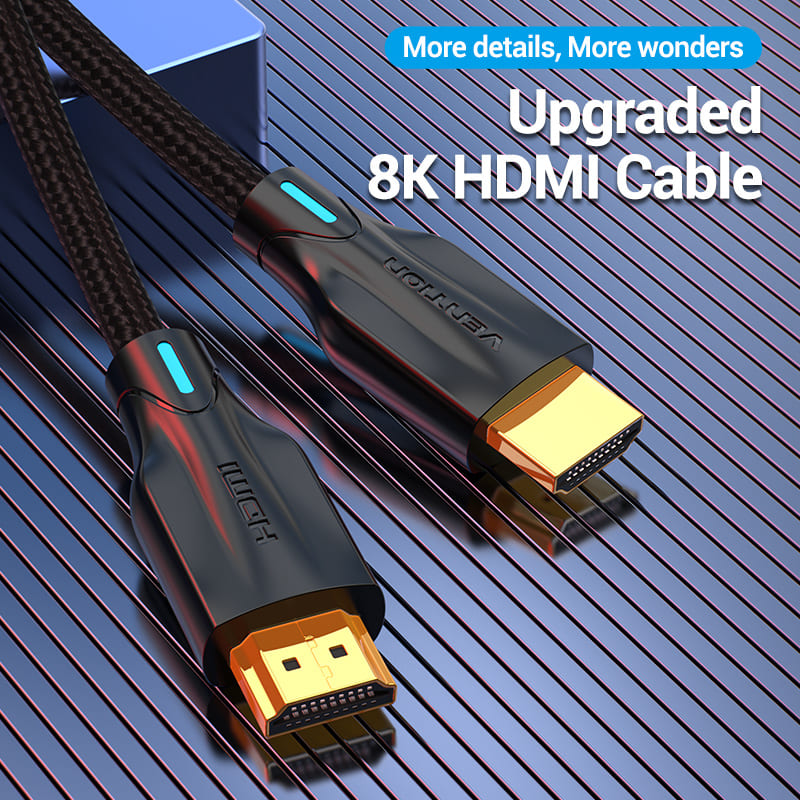 <tc>Vention</tc> Cable HDMI 8K trenzado de algodón negro