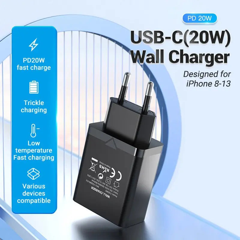 Vention 1-Port USB-C Wall Charger 20W EU-Plug - Vention
