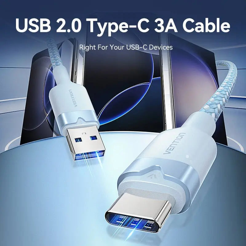 Vention USB 2.0 A Male to C Male 3A Cable Aluminum Alloy Type - Vention