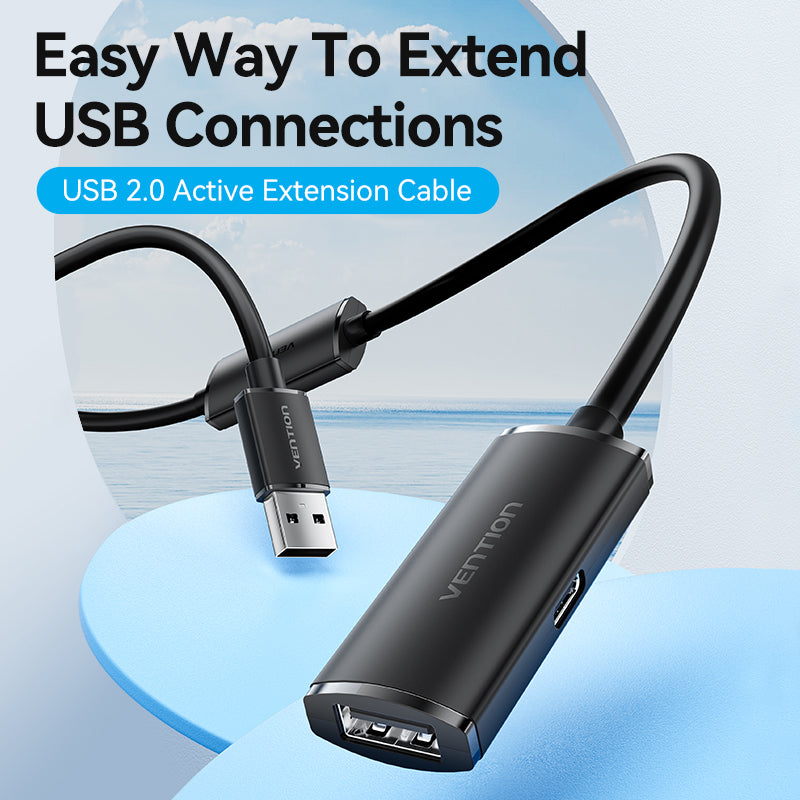 USB 2.0 Type-A Male to Type-A Female Active Extension Cable