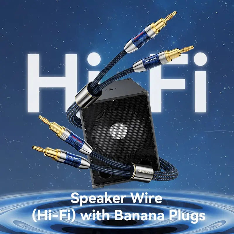 Vention Speaker Wire (Hi-Fi) with Dual Banana Plugs - Vention