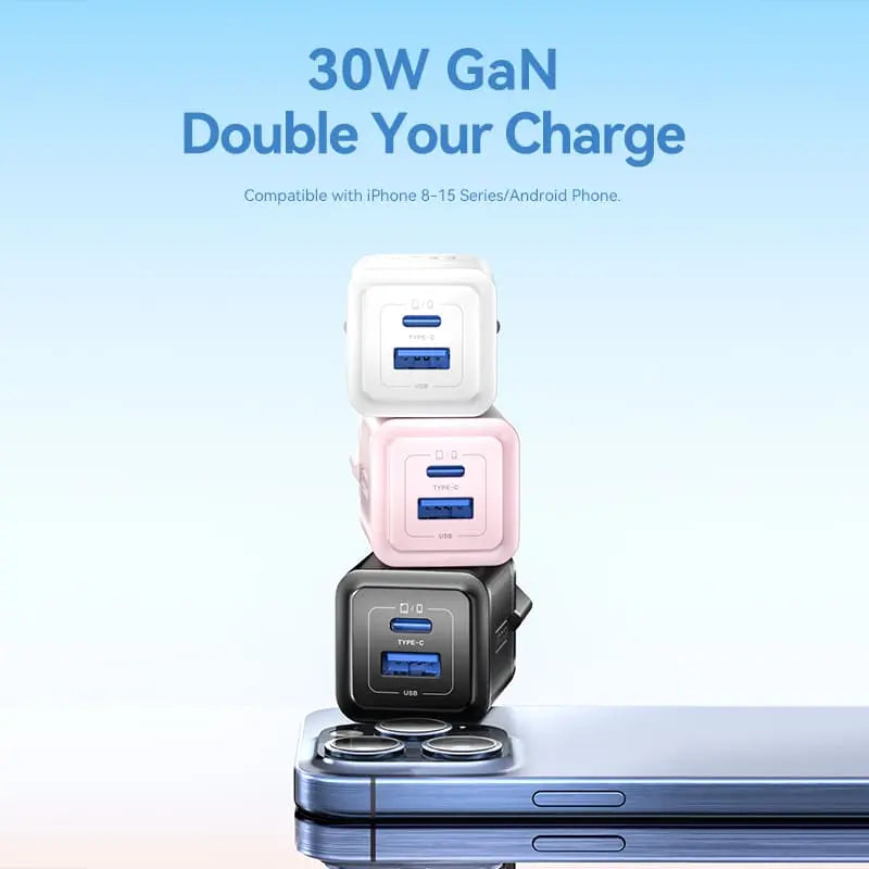 Vention 2-Port USB (C+A) GaN Charger (30W/30W) EU-Plug - Vention