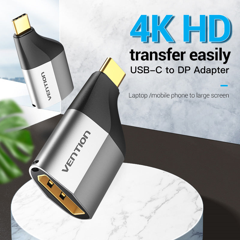 <tc>Vention</tc> Adaptador tipo C a DP, tipo metal gris