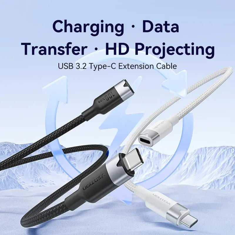 Vention USB 3.2 Gen2 C Male to C Female 10Gbps Extension Cable Aluminum Alloy Type - Vention