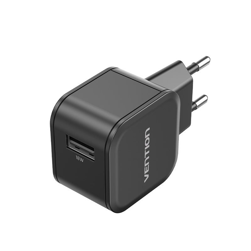 <tc>Vention</tc> 1-Port USB-Wandladegerät (18W) EU-Stecker Schwarz