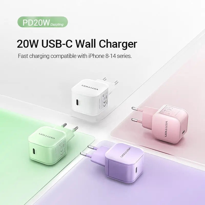 Vention 1-Port USB-C Wall Charger 20W EU-Plug - Vention