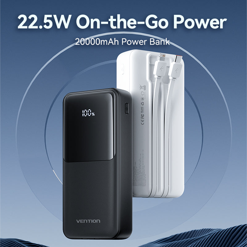 20000mAh Power Bank (Micro-USB + USB-C + USB-A + USB-A)