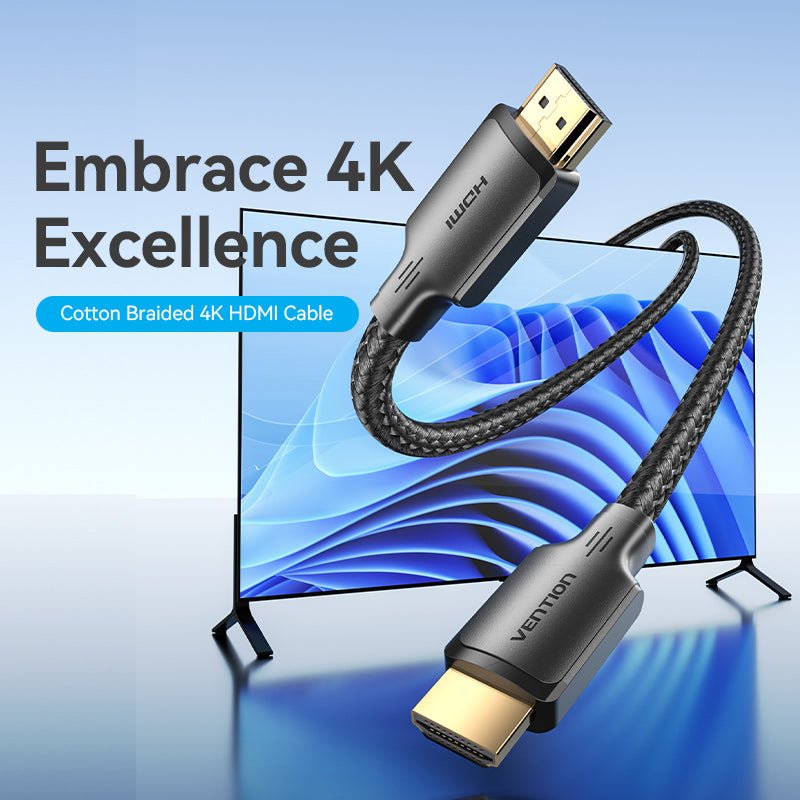Cotton Braided 4K HDMI™ Male to Male Cable - Vention