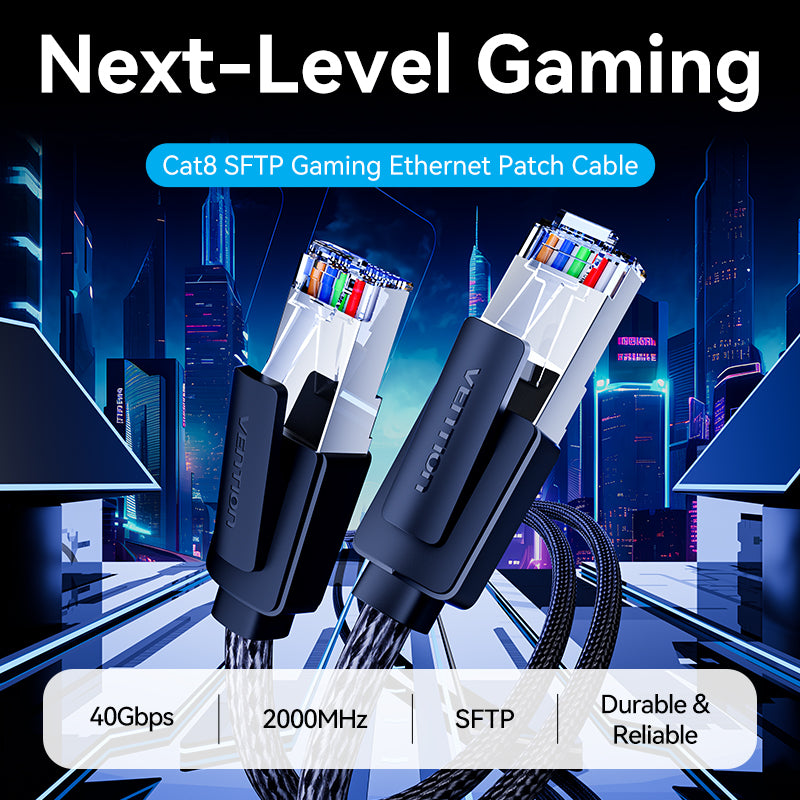 Cotton Braided Cat8 SFTP Ethernet Patch Cable