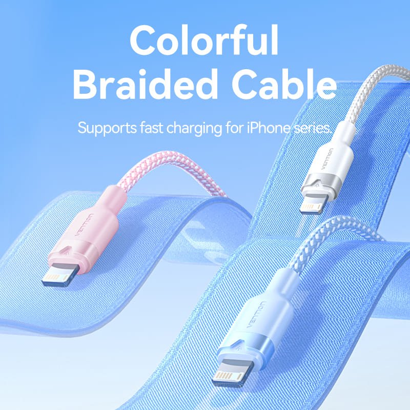 Vention USB 2.0 Type-A Male to Lightning Male 2.4A Cable Aluminum Alloy Type - Vention
