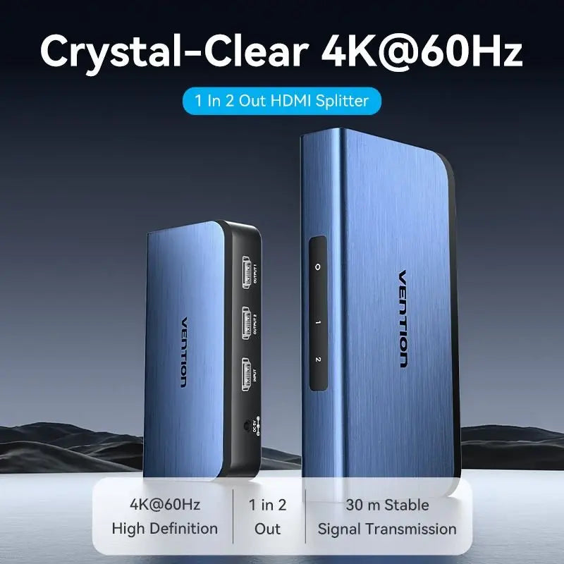 Vention 1 In 2 Out HDMI™ Splitter Blue Aluminum Alloy Type EU Standard - Vention