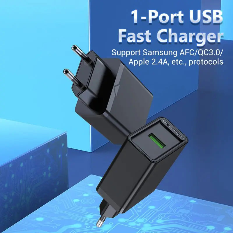 Vention 1-Port USB Wall Charger 18W EU-Plug - Vention