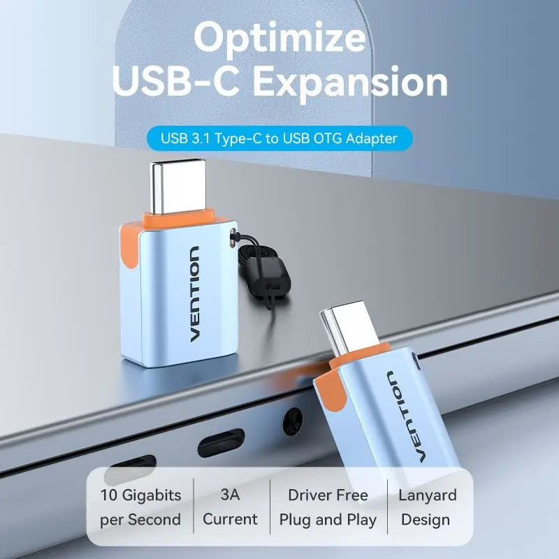 Vention USB 3.1 Type-C Male to USB Female OTG Adapter with Lanyard Aluminum Alloy Type - Vention