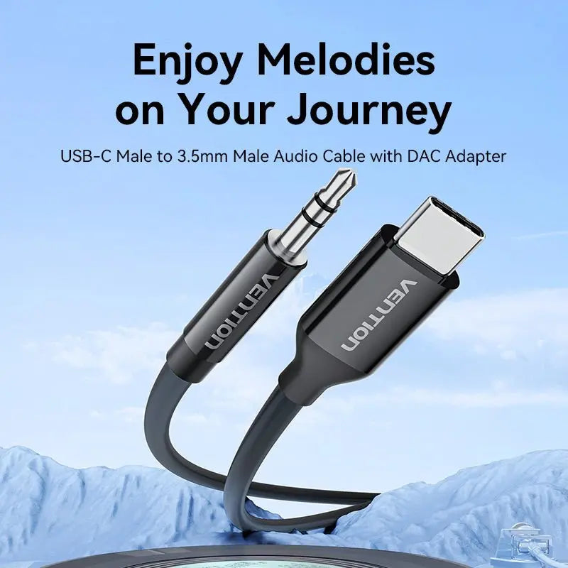 Vention USB-C Male to 3.5mm Male Audio Cable with DAC Adapter ABS Type - Vention