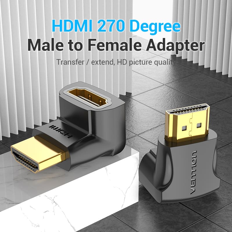<tc>Vention</tc> Adaptateur HDMI mâle vers femelle 270 degrés noir