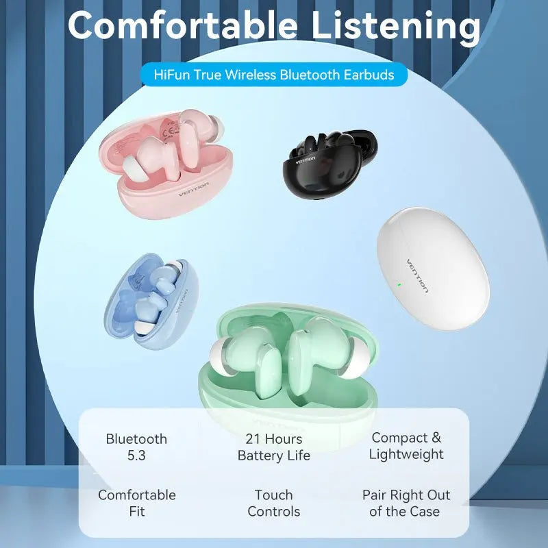 Vention Bluetooth 5.3 Earphones TWS True Wireless Earbuds - Vention