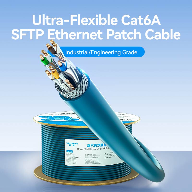 Vention Ultra-Flexible Cat6A SFTP Ethernet Patch Cable - Vention