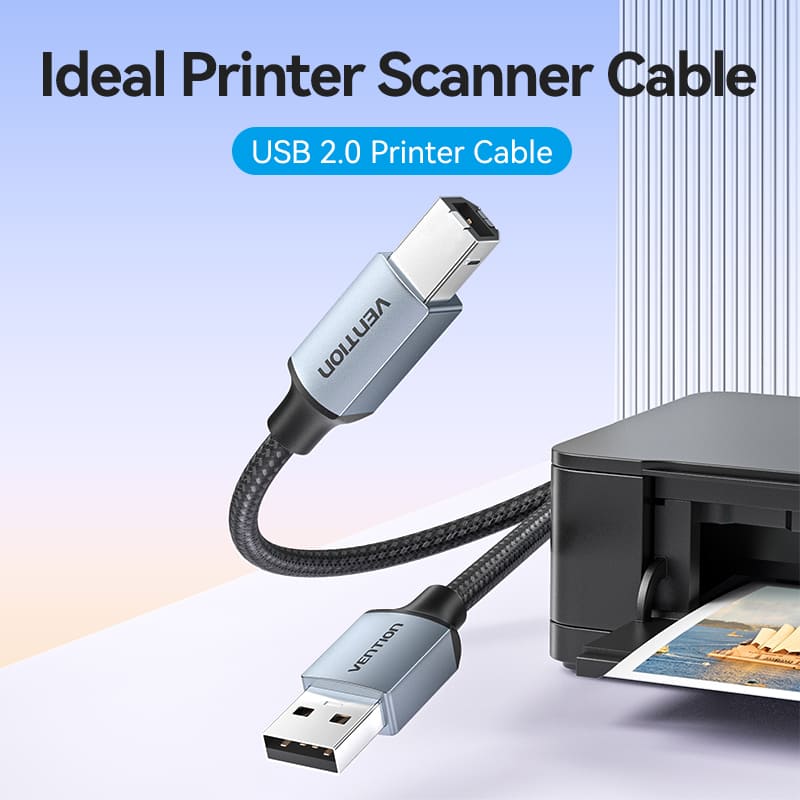 Cotton Braided USB 2.0 A Male to B Male Printer Cable