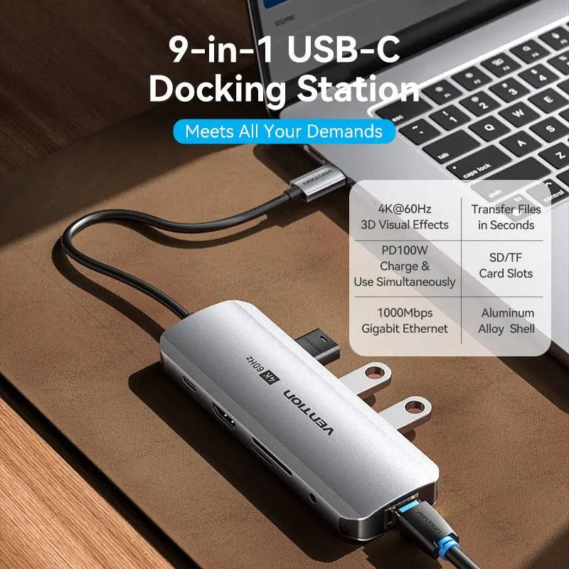 Vention 9-in-1 USB-C Docking Station - Vention
