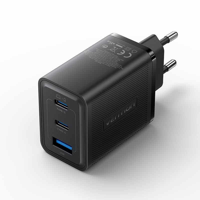 <tc>Vention</tc> 3-Port USB (C+C+A) GaN Ladegerät (65W/65W/60W) EU-Stecker