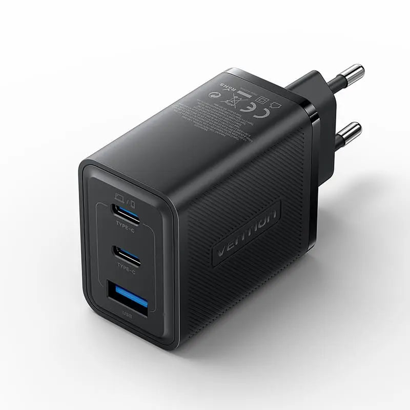 Vention 3-Port USB (C+C+A) GaN Charger (65W/65W/60W) EU-Plug - Vention