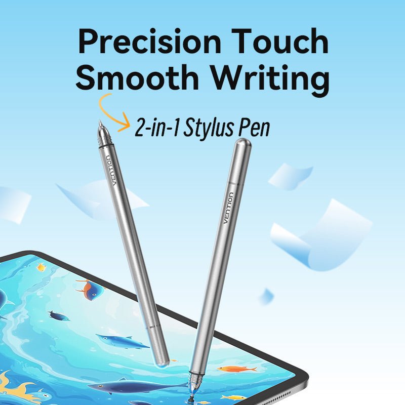 Vention 2-in-1 Stylus Pen Gray Aluminum Alloy Type - Vention