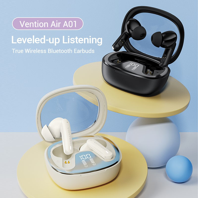 Auriculares True Wireless Bluetooth Air A01 Negro/Beige