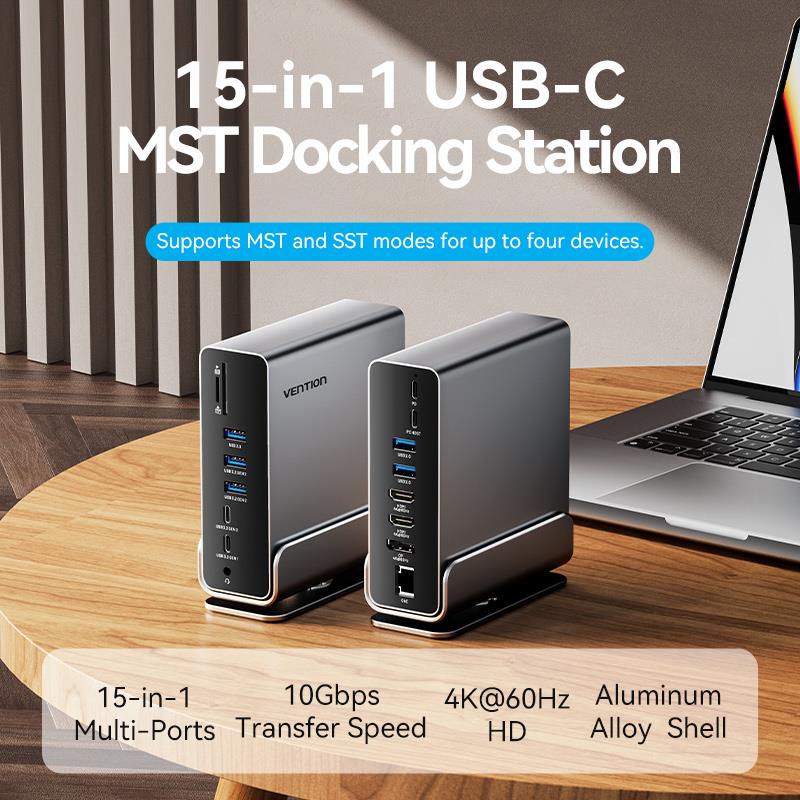 USB-C to DP/HDMI x 2/USB 3.2 Gen 2 Type-C docking station