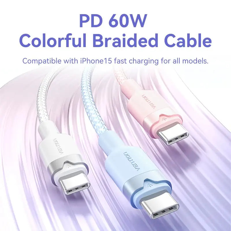 Vention USB 2.0 Type-C Male to Type-C Male 3A Cable Aluminum Alloy Type - Vention