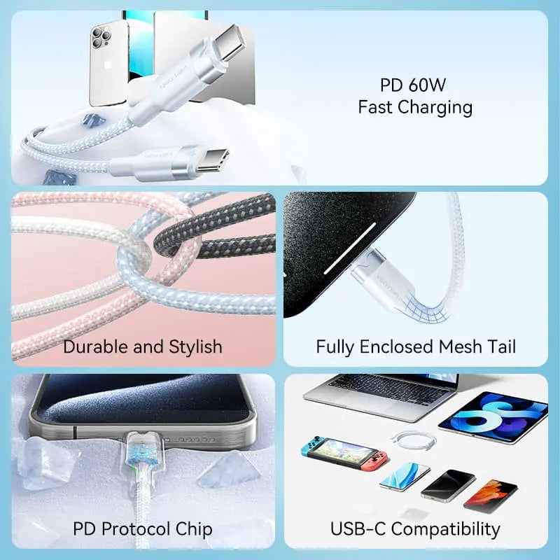 Vention USB 2.0 Type-C Male to Type-C Male 3A Cable Aluminum Alloy Type - Vention