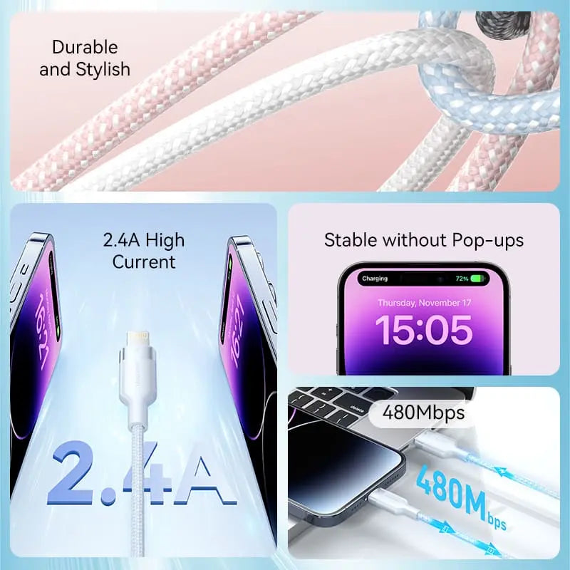 Vention USB 2.0 Type-A Male to Lightning Male 2.4A Cable Aluminum Alloy Type - Vention