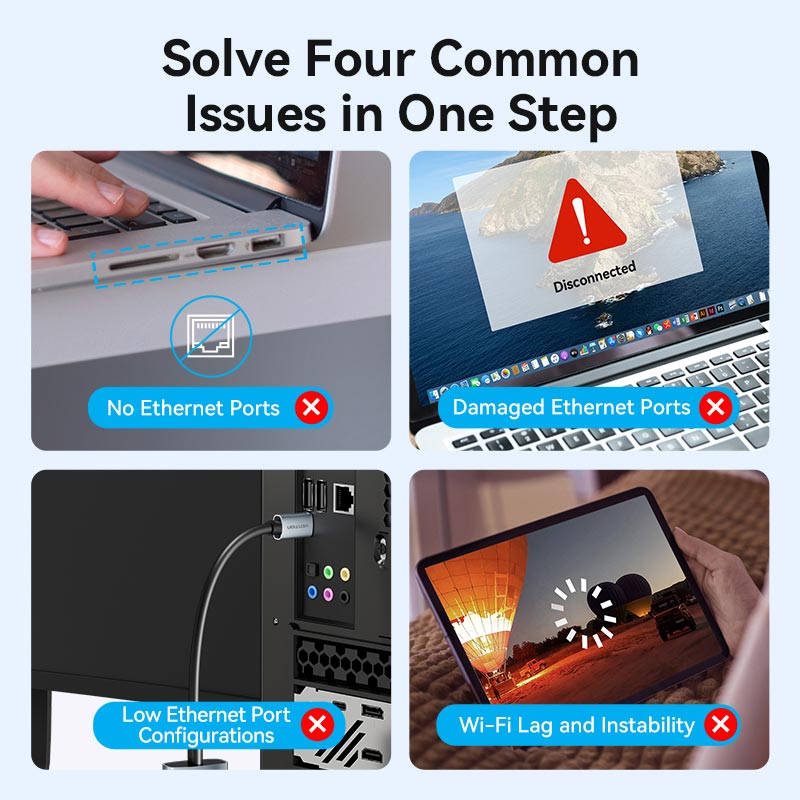 Vention USB-C to Gigabit Ethernet Adapter 0.15M Gray Aluminum Alloy Type - Vention