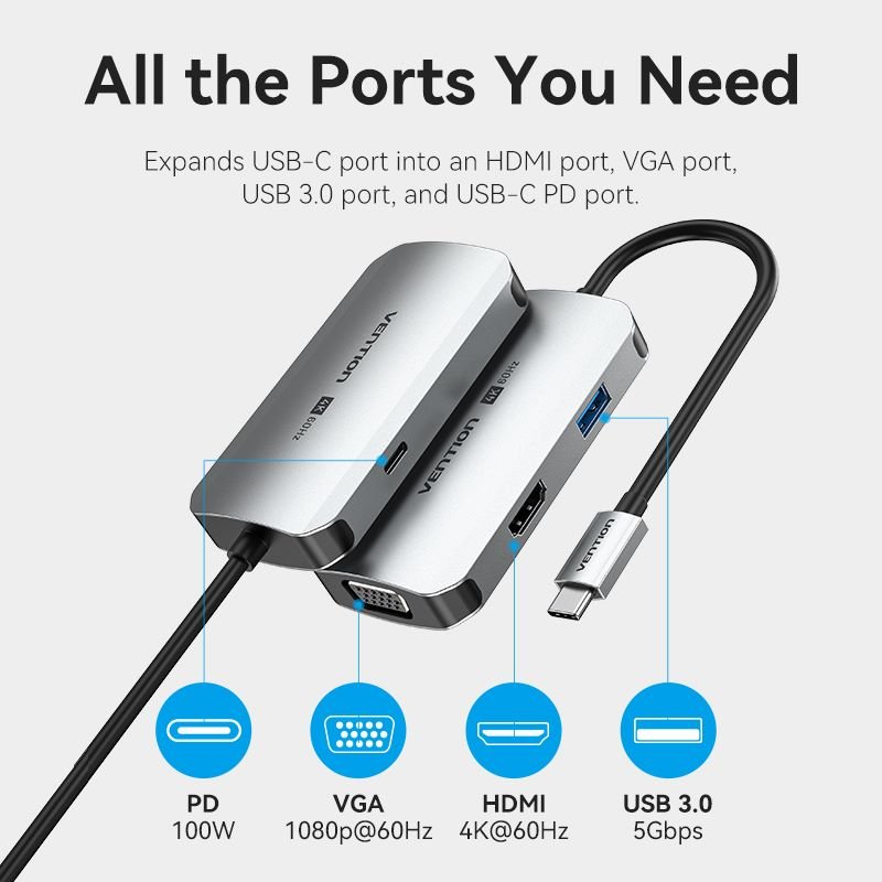 Vention 4-in-1 USB-C Docking Station - Vention