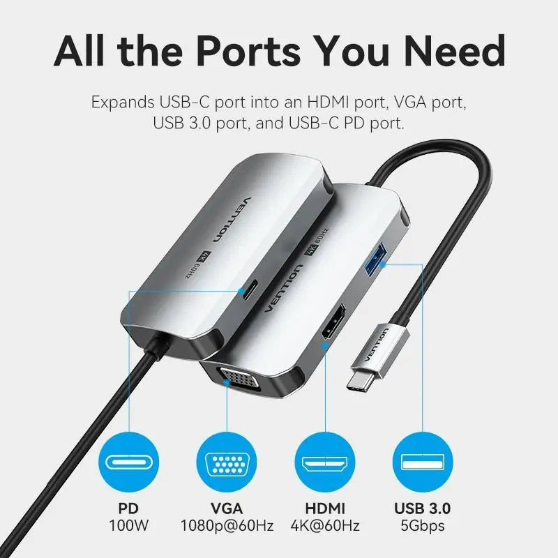 Vention 4-in-1 USB-C Docking Station - Vention