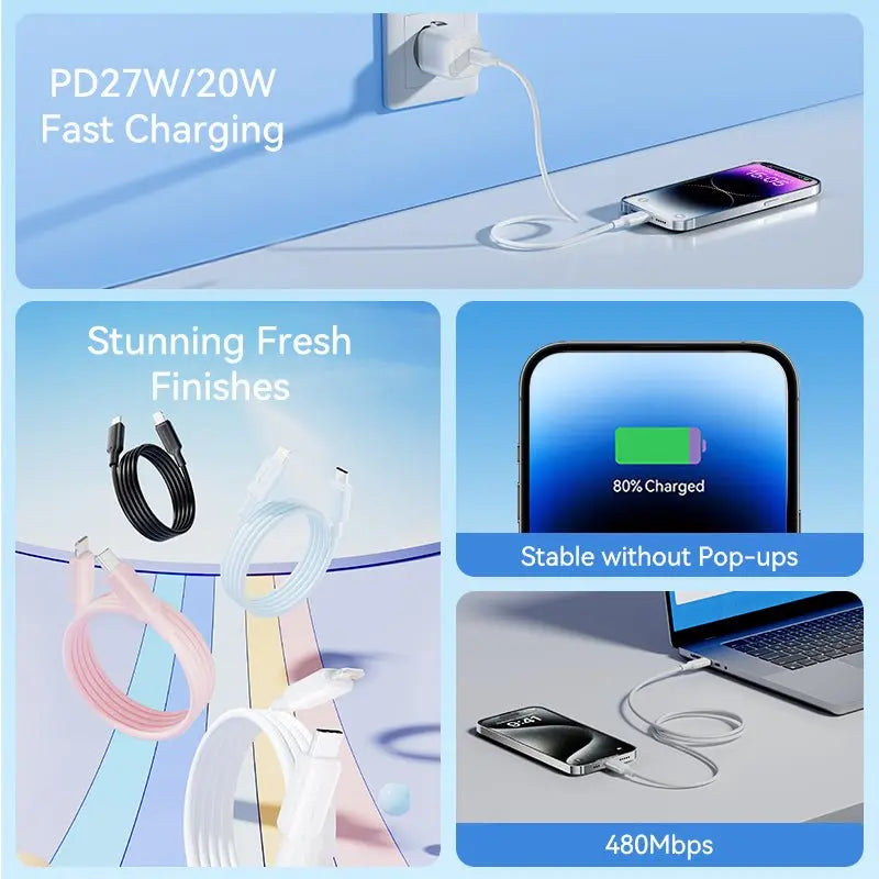 Vention USB 2.0 Type-C Male to Lightning Male 3A Cable PVC Type - Vention