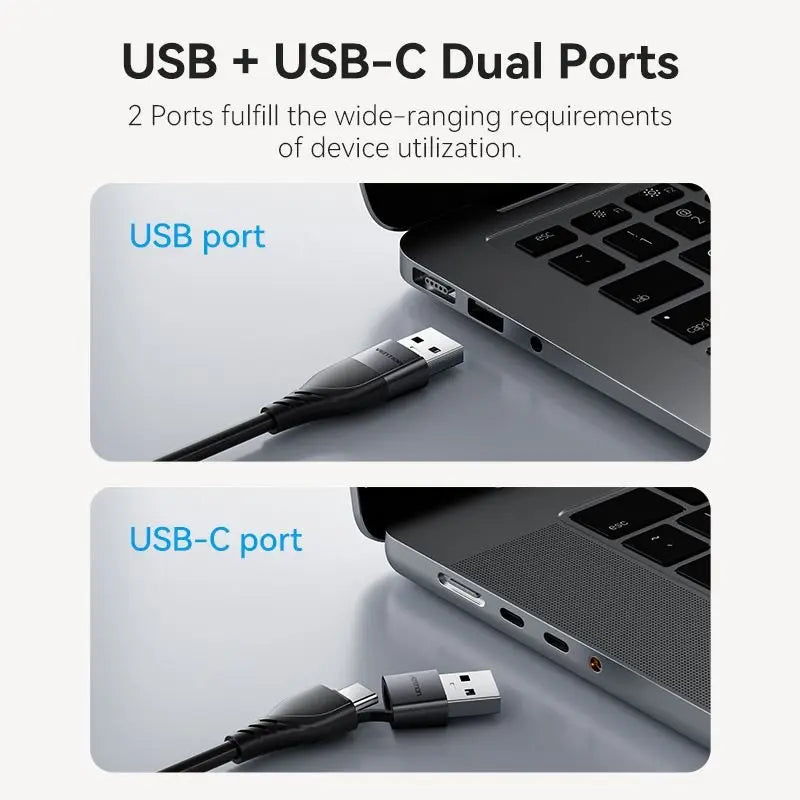 Vention USB-C + USB-A to HDMI™ Adapter 0.15M Gray Aluminium Alloy Type - Vention