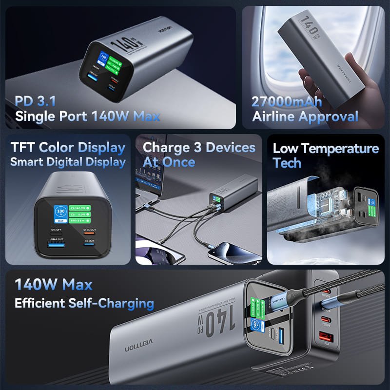 Vention 27000mAh Power Bank 140W - Vention