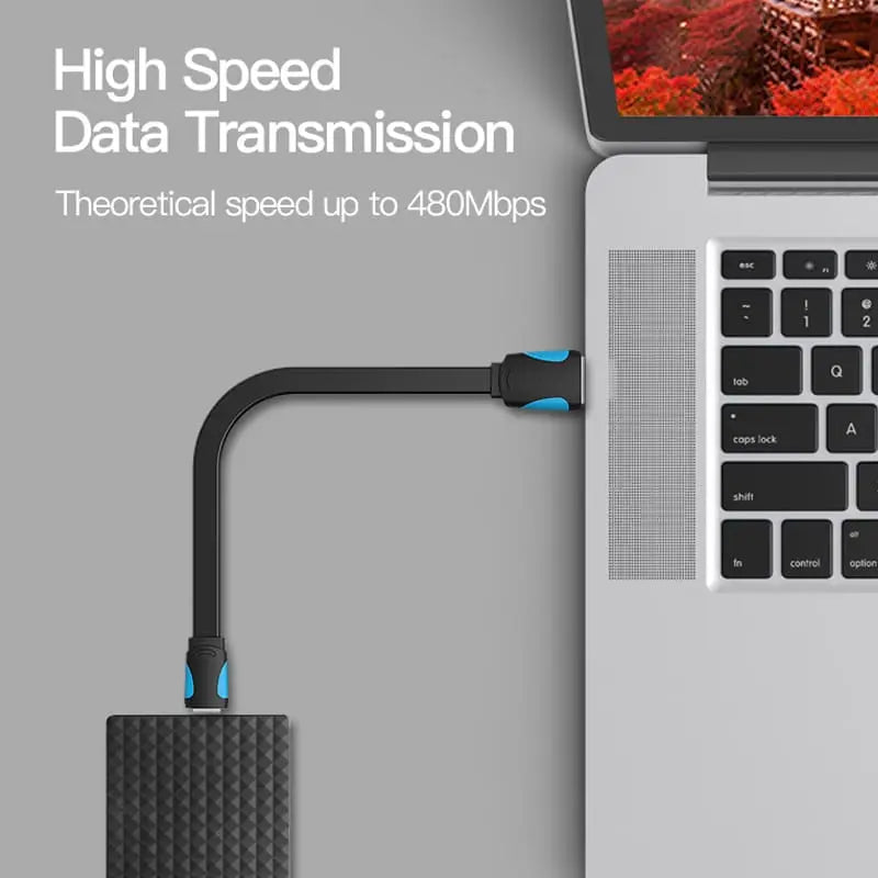 Vention Flat USB2.0 A Male to Mini 5 Pin Male Cable - Vention
