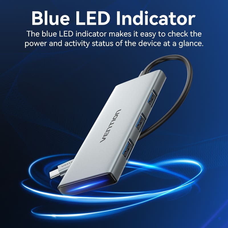 USB-C to HDMI/USB 3.0x3/SD/TF/PD Docking Station 0.15M Gray Aluminum Alloy Type