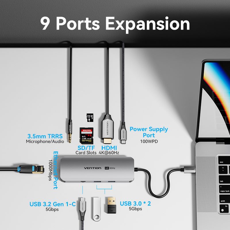 Vention 9-in-1 USB-C Docking Station