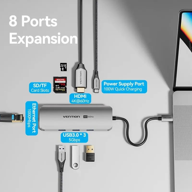 Vention 8-in-1 USB-C Docking Station - Vention