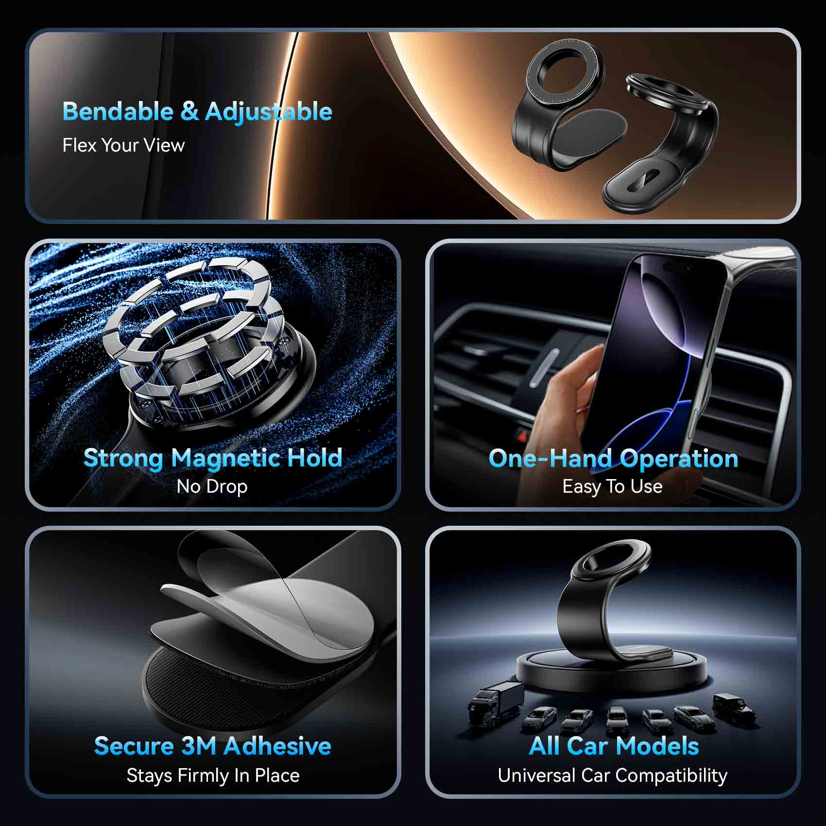 <tc>Vention</tc> Support magnétique pour téléphone de voiture