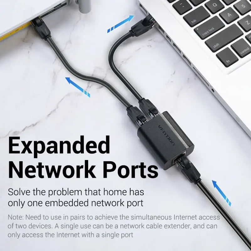 Vention RJ45 Splitter Adapter Black PVC Type - Vention