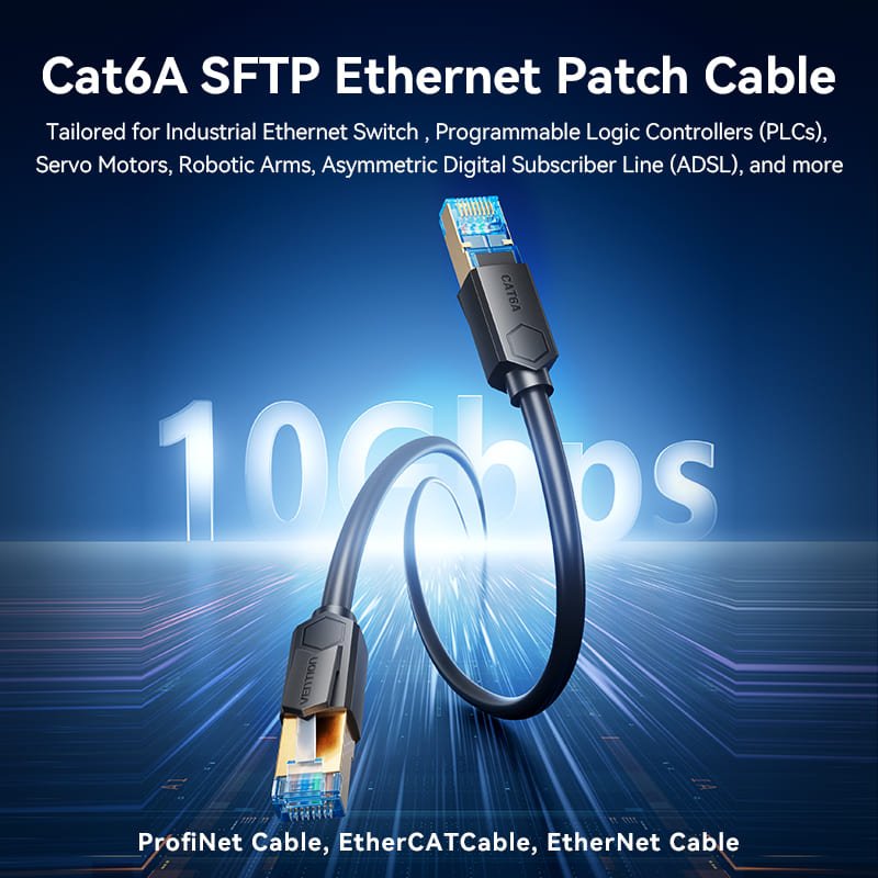 Vention Cat6A SFTP Industrial Drag Chain Ethernet Patch Cable - Vention