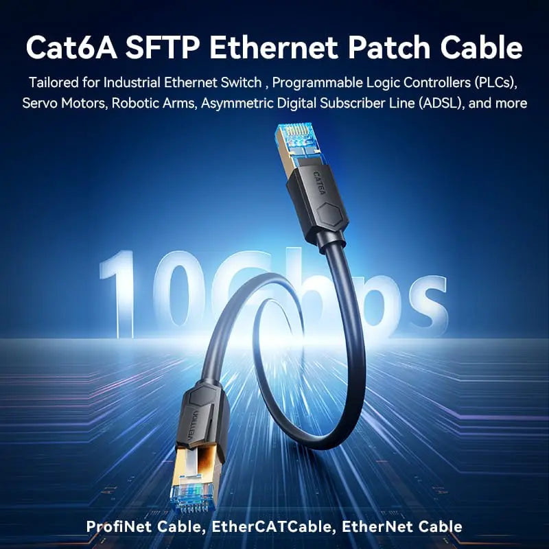 Vention Cat6A SFTP Industrial Drag Chain Ethernet Patch Cable - Vention