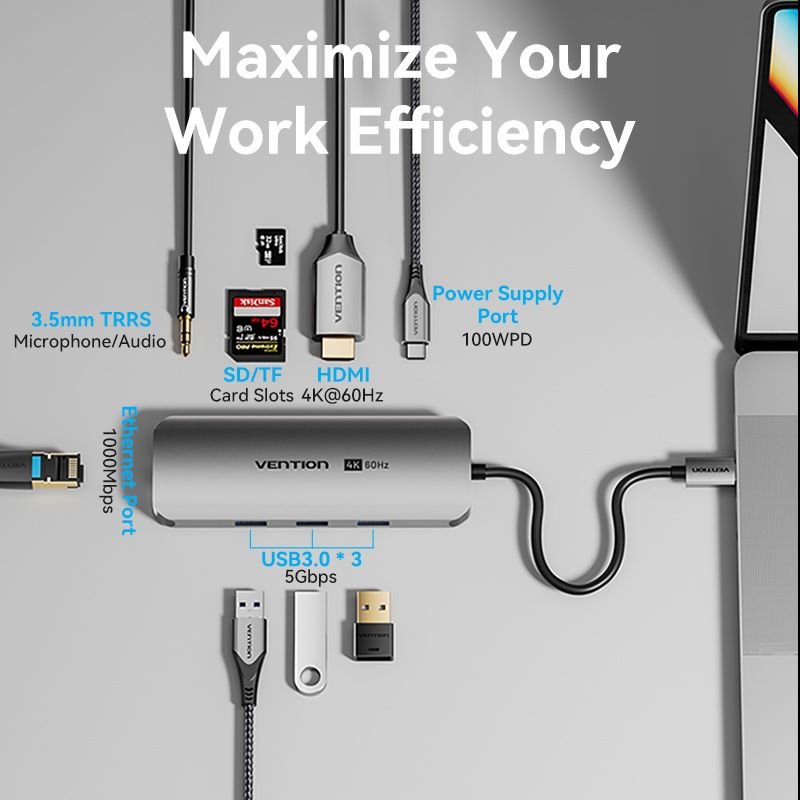 Vention 9-in-1 USB-C Docking Station - Vention