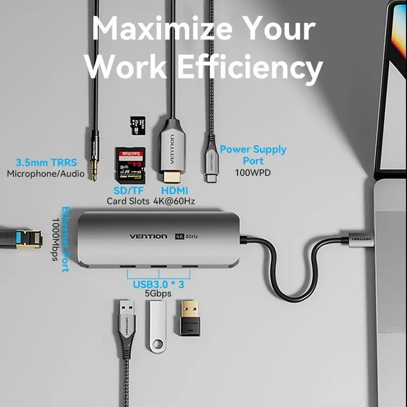 Vention 9-in-1 USB-C Docking Station - Vention
