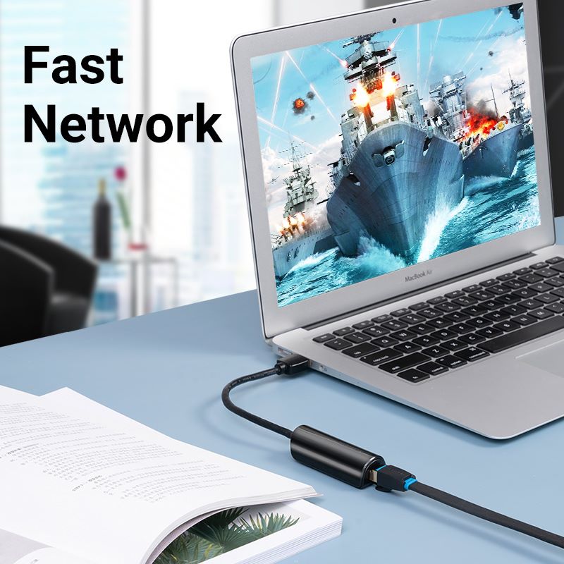 USB 2.0 to 100Mbps Ethernet Adapter ABS Type Black 0.15